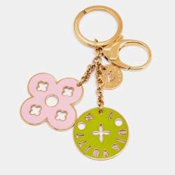 Pre Owned Louis Vuitton Looping Enamel Gold Tone Key Ring