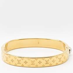 Louis Vuitton Nanogram Two Tone Cuff Bracelet S