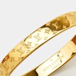 Louis Vuitton Nanogram Two Tone Cuff Bracelet S