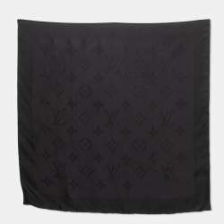 Châle monogram silk scarf Louis Vuitton Black in Silk - 35017651