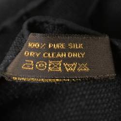 Pre Owned Louis Vuitton Black Monogram Pattern Silk Scarf