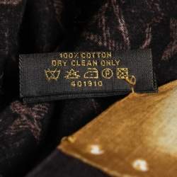 Pre Owned Louis Vuitton Brown Monogram Trunk Print Cotton Scarf