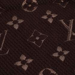 Pre Owned Louis Vuitton Brown Wool & Silk Logomania Shine Scarf