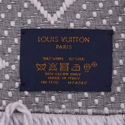 Louis Vuitton Grey Wool & Silk Logomania Scarf