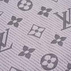Louis Vuitton Grey Wool & Silk Logomania Scarf