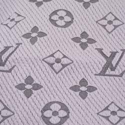 Pre Owned Louis Vuitton Grey Wool & Silk Logomania Scarf