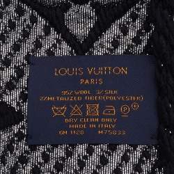 Louis Vuitton Black Wool & Silk Logomania Shine Scarf