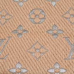 Pre Owned Louis Vuitton Beige Wool & Silk Logomania Shine Scarf