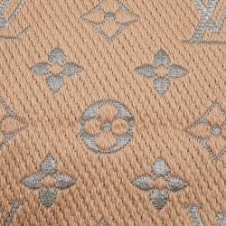 Pre Owned Louis Vuitton Beige Wool & Silk Logomania Shine Scarf