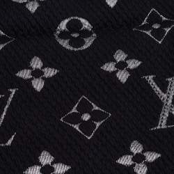Pre Owned Louis Vuitton Black Wool & Silk Logomania Shine Scarf