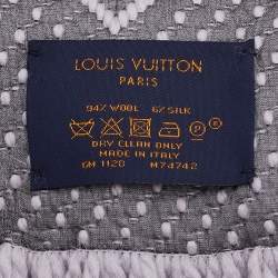 Louis Vuitton Grey Wool & Silk Logomania Scarf