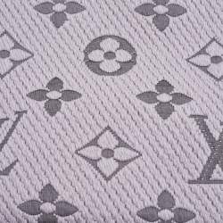 Louis Vuitton Grey Wool & Silk Logomania Scarf