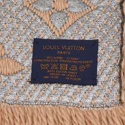 Louis Vuitton Beige Wool & Silk Logomania Shine Scarf