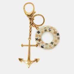 Pre Owned Louis Vuitton Marina Resin Gold Tone Key Holder and Bag Charm