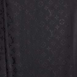 Louis Vuitton Black Silk & Wool Classique Monogram Shawl