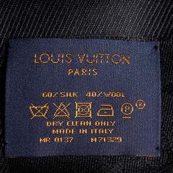 Louis Vuitton Black Silk & Wool Classique Monogram Shawl