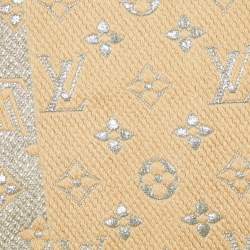 Louis Vuitton Beige Wool & Silk Logomania Shine Scarf