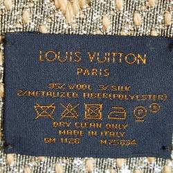 Louis Vuitton Beige Wool & Silk Logomania Shine Scarf