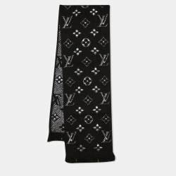 Louis Vuitton Black Silk & Wool Logomania Shine Scarf Louis Vuitton