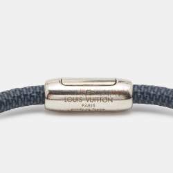 Louis Vuitton Keep It Black Canvas Silver Tone Bracelet