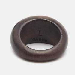 مملوكة مسبقًا خاتم لوي فيتون خشب مونوغرامي ذهبي اللون مقاس 53