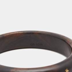 Pre Owned Louis Vuitton Wood Gold Tone Bangle Bracelet