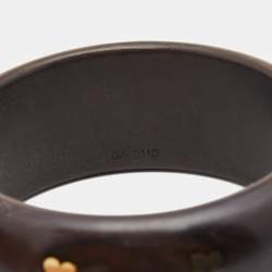 Pre Owned Louis Vuitton Wood Gold Tone Bangle Bracelet