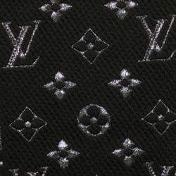 Louis Vuitton Black Wool & Silk Logomania Shine Scarf