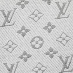 Pre Owned Louis Vuitton Grey Wool & Silk Logomania Scarf