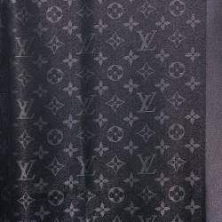 Pre Owned Louis Vuitton Black Logo Monogram Shine Shawl
