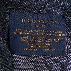 Pre Owned Louis Vuitton Black Logo Monogram Shine Shawl