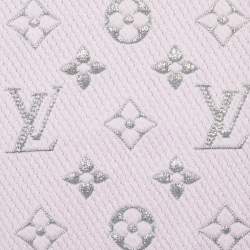 Pre Owned Louis Vuitton Pink Wool & Silk Logomania Shine Scarf