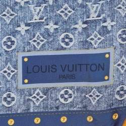 Louis Vuitton Blue Monogram Denim Pattern Silk Square Scarf