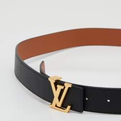 Louis Vuitton Black Taurillion Leather LV Initiales Reversible Belt 90 Louis  Vuitton