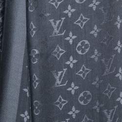 Pre Owned Louis Vuitton Charcoal Grey Wool & Silk Classique Monogram Shawl