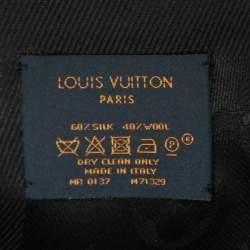 Louis Vuitton Black Wool & Silk Classique Monogram Shawl