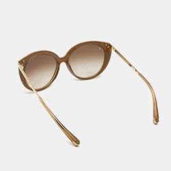 Louis Vuitton Gold/Brown Amber Cat Eye Sunglasses