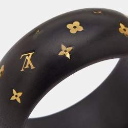 Pre Owned Louis Vuitton Dark Brown Wood Sylvania Bangle Bracelet