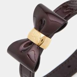 Pre Owned Louis Vuitton Red Leather Gold Tone Bow Bracelet