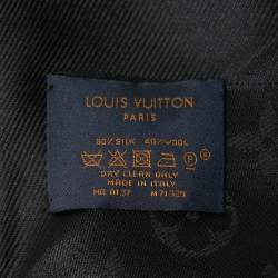 Louis Vuitton Black Wool & Silk Classique Monogram Shawl
