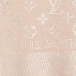 Louis Vuitton Ecru Wool & Silk Classique Monogram Shawl