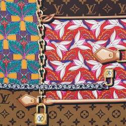 Pre Owned Louis Vuitton Multicolor Confidential Garden printed Silk Square Scarf