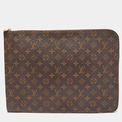 LOUIS VUITTON Monogram Canvas Poche Documents Portfolio Case Brown