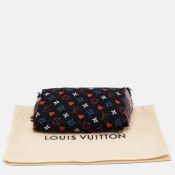 Pre Owned Louis Vuitton Black Game On Printed Wool Shawl