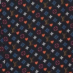 Pre Owned Louis Vuitton Black Game On Printed Wool Shawl