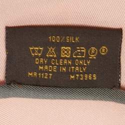 Pre Owned Louis Vuitton Pink Trunks Print Silk Bandeau Scarf