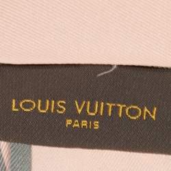Pre Owned Louis Vuitton Pink Trunks Print Silk Bandeau Scarf