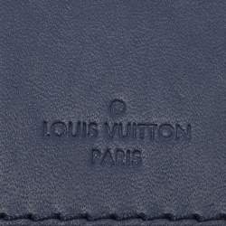 Pre Owned Louis Vuitton Navy Blue Leather Luggage Name Tag
