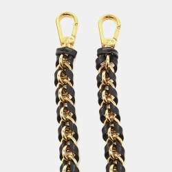 Louis Vuitton Black Braided Leather Chain Shoulder Bag Strap
