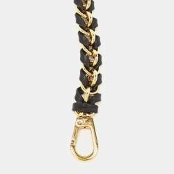 Pre Owned Louis Vuitton Black Braided Leather Chain Shoulder Bag Strap
